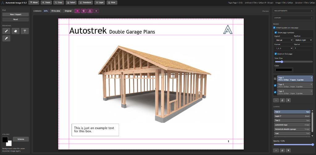 Autostrek Image desktop image editing workspace